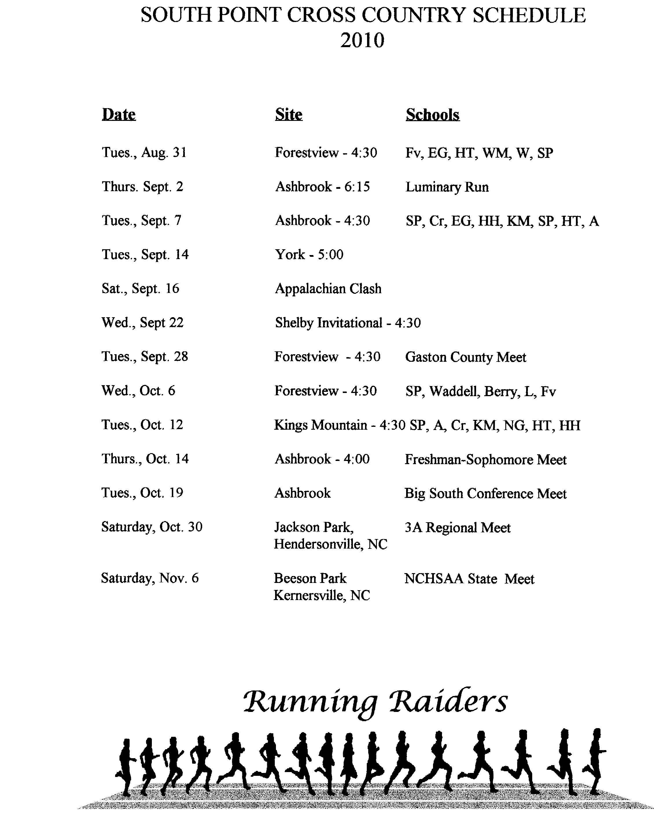 South Point High School Sports Schedules